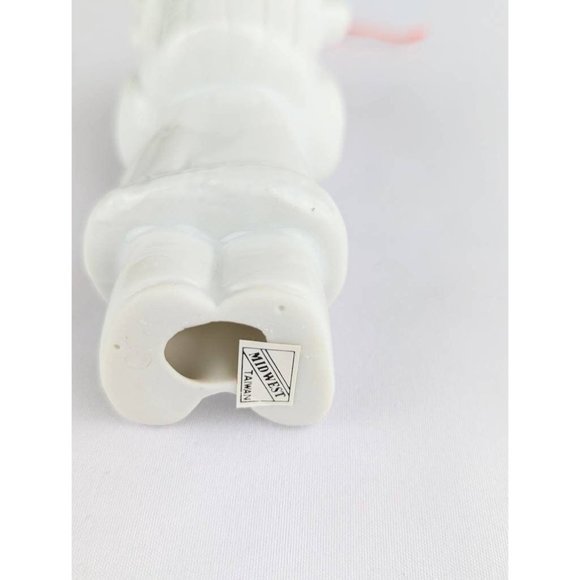 White Ceramic Santa Figurine Ornament | Vintage 4" Santa Ornament - Picture 4 of 5